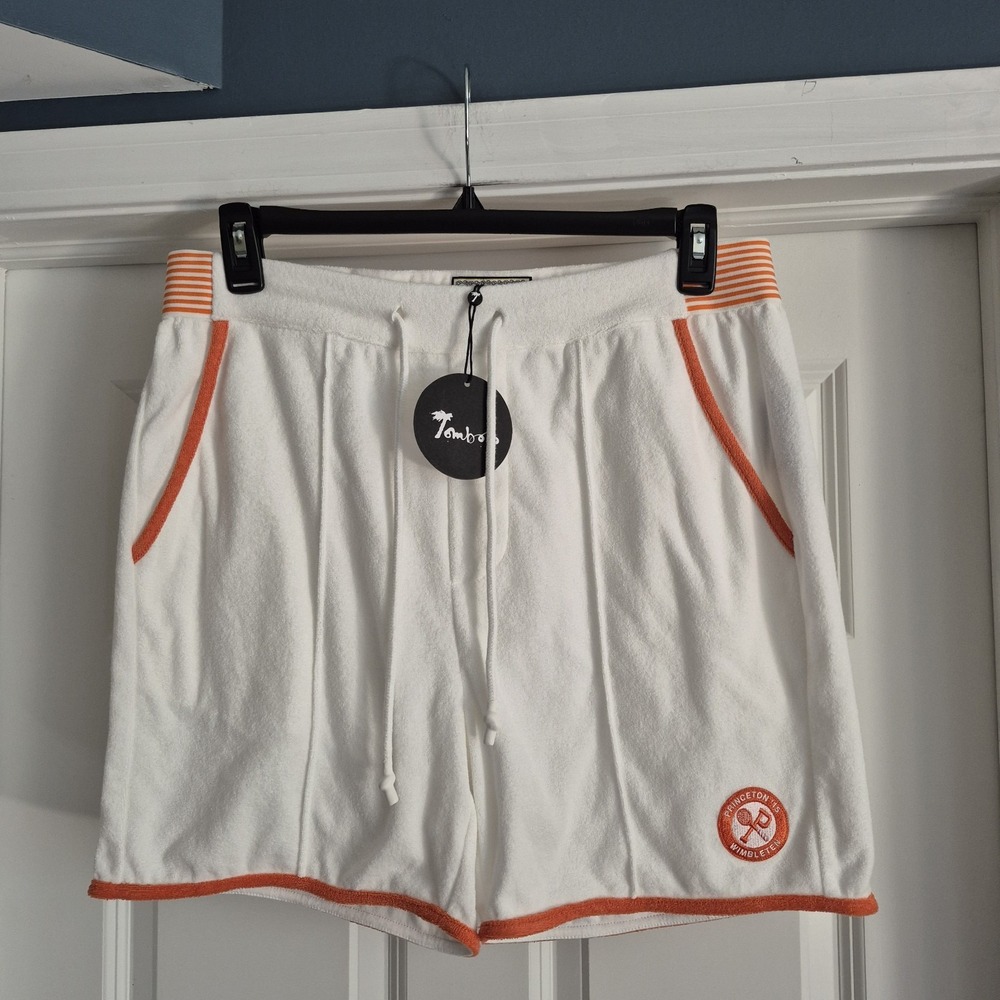 Tombolo Tennis Cabana Shirt Shorts Set Large Terry Cloth Princeton Wimbleten - Picture 6 of 16